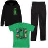 imageYouth Boys Minecraft 3 pc Hoodie Jogger Tshirt comboMulticolored