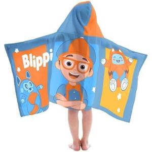 imageJay Franco Minecraft Overworld Adventure Hooded BathPoolBeach TowelCotton BlueBlue  Blippi