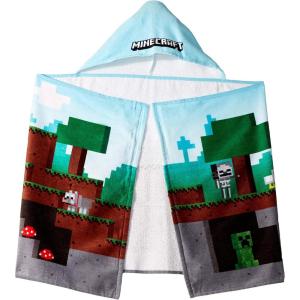 imageJay Franco Minecraft Overworld Adventure Hooded BathPoolBeach TowelCotton BlueBlue