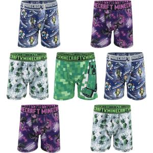 imageMinecraft Boys Ultimate Gamer Athletic Boxer Briefs 7 Soft Pairs with Coolcraft Tech Sizes 4127pack Athletic Boxer Brief