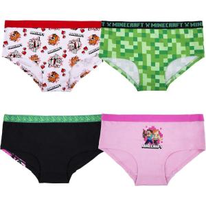 imageMinecraft Girls 10Pack 100 Cotton Underwear and Super Soft Hipster in Size 4 6 8 104pack Cottonpolyester Blend