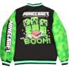 imageMinecraft Bomber Jacket for Boys ZipUp Graphic Print Varsity Jacket for Kids and ToddlersNeon Green and Black