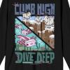 imageMinecraft Climb High Dive Deep Crew Neck Long Sleeve Womens Black TeeBlack