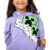 imageMinecraft Creeper Blocks Girls Purple Drop Shoulder Hoodie ampamp Cargo Sweatshorts SetMinecraft Blocks Purple