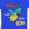 imageMinecraft Parrot with Summer Icon 3D Text Youth Boys Royal Blue TShirtBlue