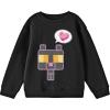 imageMinecraft Block Kitten With Heart Youth Black Crew Neck SweatshirtBlack