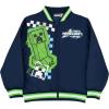 imageMinecraft Bomber Jacket for Boys ZipUp Graphic Print Varsity Jacket for Kids and ToddlersNavy