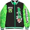 imageMinecraft Bomber Jacket for Boys ZipUp Graphic Print Varsity Jacket for Kids and ToddlersNeon Green and Black