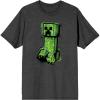 imageMinecraft Creeper Drawing Mens Charcoal Heather TShirtCharcoal