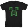 imageMinecraft Creeper Face Grid Boys Black TShirtBlack