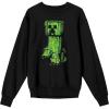 imageMinecraft Creeper Trap Graphics Mens Black Long Sleeve Crew SweatshirtBlack