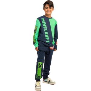 imageMinecraft Block Character and Title Logo Oversized Graphic Youth Sweatshirt and Joggers 2Piece SetMulticolored