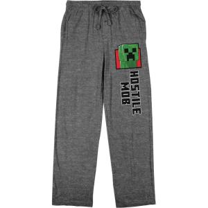 imageMinecraft Creeper Hostile Mob Mens Graphite Heather Sleep PantsGray