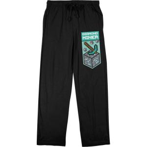 imageMinecraft Diamond Miner Mens Black Sleep Pajama PantsBlack