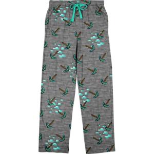 imageMinecraft Diamond Pickaxe Mens Sleep PantsGray