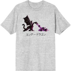 imageMinecraft Fire Breathing Ender Dragon Kanji Mens Athletic Heather TShirtAth Heather