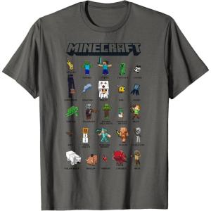 imageMinecraft Group Shot Poster Collage Style TShirtAsphalt Grey