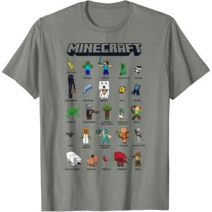imageMinecraft Group Shot Poster Collage Style TShirtOlive Heather