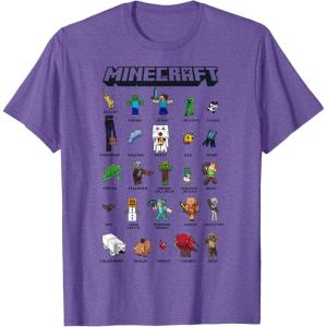 imageMinecraft Group Shot Poster Collage Style TShirtPurple Heather