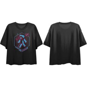 imageMinecraft Heart Adventure Mode Juniors Black Crop TShirtBlack