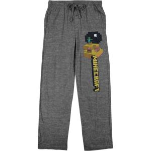imageMinecraft Title Scene Mens Heather Gray Sleep Pajama PantsHeather Gray