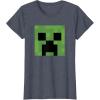 imageMinecraft Creeper Big Face TShirtHeather Blue