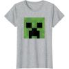 imageMinecraft Creeper Big Face TShirtHeather Grey