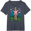 imageMinecraft Farm Animal Stack Poster TShirtHeather Blue
