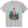 imageMinecraft Farm Animal Stack Poster TShirtSilver Grey