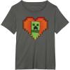 imageMinecraft Heart Logo Creeper Fill TShirtAsphalt Grey