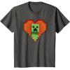 imageMinecraft Heart Logo Creeper Fill TShirtAsphalt Grey