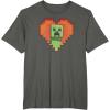 imageMinecraft Heart Logo Creeper Fill TShirtAsphalt Grey