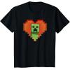imageMinecraft Heart Logo Creeper Fill TShirtBlack