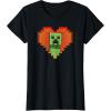 imageMinecraft Heart Logo Creeper Fill TShirtBlack