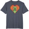 imageMinecraft Heart Logo Creeper Fill TShirtHeather Blue