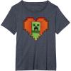 imageMinecraft Heart Logo Creeper Fill TShirtHeather Blue