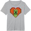 imageMinecraft Heart Logo Creeper Fill TShirtHeather Grey