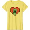 imageMinecraft Heart Logo Creeper Fill TShirtLemon Yellow