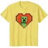 imageMinecraft Heart Logo Creeper Fill TShirtLemon Yellow