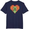 imageMinecraft Heart Logo Creeper Fill TShirtNavy Blue