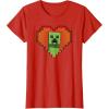 imageMinecraft Heart Logo Creeper Fill TShirtRed