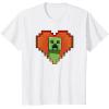 imageMinecraft Heart Logo Creeper Fill TShirtWhite