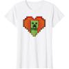 imageMinecraft Heart Logo Creeper Fill TShirtWhite