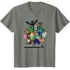 imageMinecraft Heroes ampamp Enemies Group Shot TShirtOlive Heather