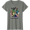 imageMinecraft Heroes ampamp Enemies Group Shot TShirtOlive Heather