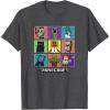 imageMinecraft Group Shot Colored Box Up TShirtDark Heather Grey