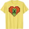 imageMinecraft Heart Logo Creeper Fill TShirtLemon Yellow