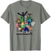 imageMinecraft Heroes ampamp Enemies Group Shot TShirtOlive Heather