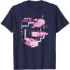 imageMinecraft Pink Axolotl Pond TShirtNavy Blue