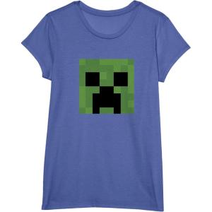 imageMinecraft Creeper Big Face TShirtBright Blue Heather